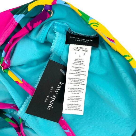 Kate Spade High Neck One Piece Swimsuit Orchid Bloom Size Large NWT $148 MSRP - Picture 5 of 7